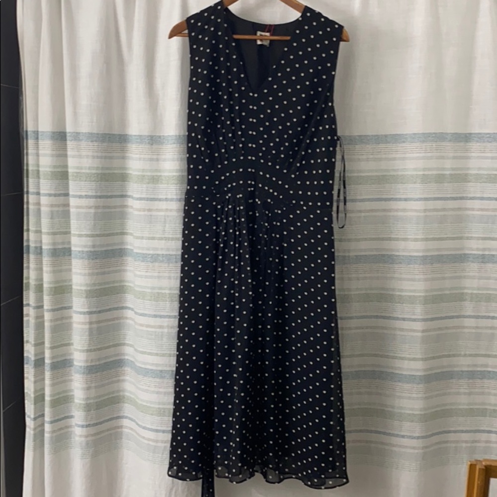 Polka dot long drape-y dress